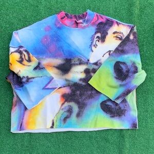 Colorful Abstract Print Crewneck Pullover